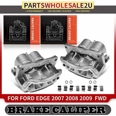 2x Pinzas de freno de disco delanteras izquierda y derecha con soporte para Ford Edge 2007-2009 tracción delantera Foto 1 de 4