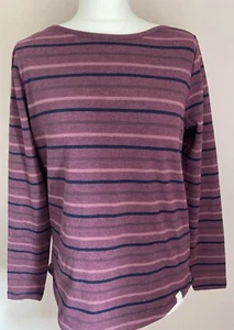 Top de mujer FarFace manga larga talla 10 12 14 16 ciruela púrpura rayas - Imagen 1 de 5