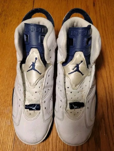 NIKE AIR JORDAN VI 6 2000 RETRO+ BIANCO MEZZANOTTE BLU NAVY 5 5Y
