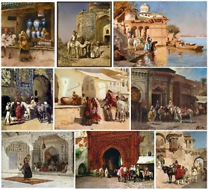 Edwin Lord Weeks Small Paper Poster Decor 12 x 17 inches, Multicolor- Set of 10 - Picture 1 of 12