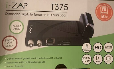 Decoder Digitale Terrestre HD i-ZAP T375 Nero - Immagine 1 di 4