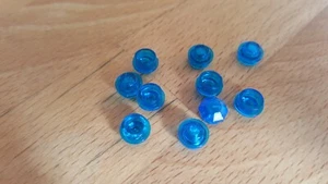 10 blau-durchsichtige Lego Platten 1x1 flach rund (4073) (S235) - Bild 1 von 1