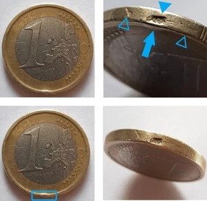 Rare Mint Error 1€ 2003 Spain Rim Engraving Defect Affecting Obverse Collect Gem - Picture 1 of 12