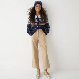 NEW J. Crew Crewcuts Girls Wide-Leg Chino Pants British Khaki Sz 10 Women Petite - Picture 1 of 5