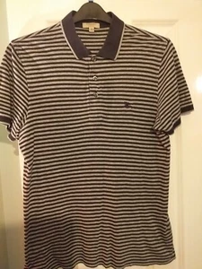 Gebrauchtes sehr gutes Burberry London Slim Fit Poloshirt grau und marine Größe M - Bild 1 von 6