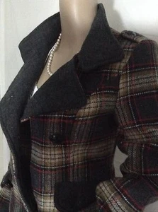 Neu Gr. XS VIGOSS Grau Mix Farben Wollmischung Mantel Jacke - Bild 1 von 9