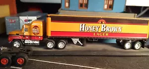 Matchbox Honey Brown lager Mack Semi Truck & Trailer, -RTR BUILT / On Stand. - Picture 1 of 13