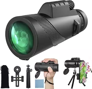 12x50 Zoom Monocular Telescope Adult, with Smartphone Holder Tripod, Heavy Duty G - Picture 1 of 7