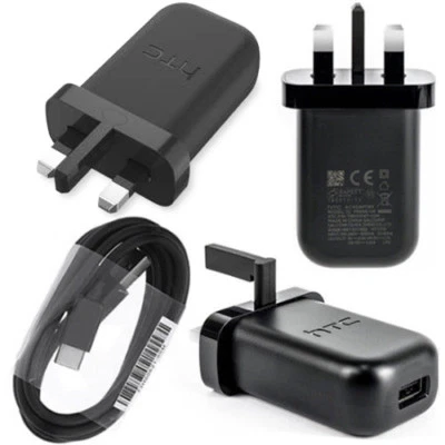 HTC QUICK FAST CHARGER ADAPTER TYPE C DATA CABLE TC P3000 HTC 10 U11 U12+ - Image 1 of 4