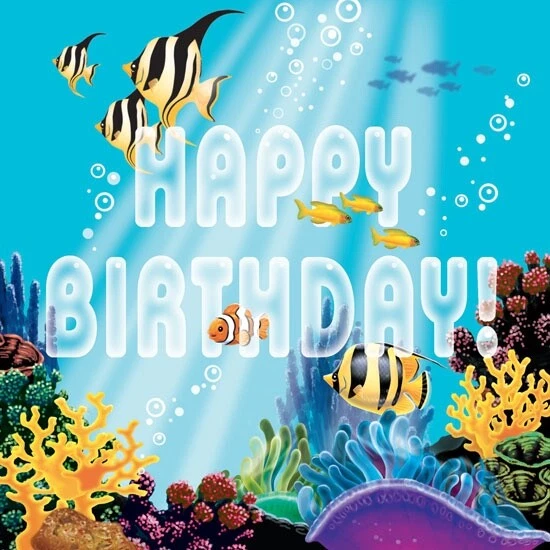 Ocean Party "Happy Birthday" Napkins - Children's Party Supplies - Image 1 of 2
