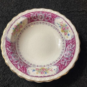 MYOTT STAFFORDSHIRE ENGLAND CANTERBURY RED BORDER 5.25" Soup Bowl - Picture 1 of 4