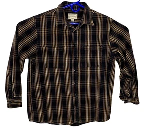 HIGH SIERRA Men Flannel Shacket Sz L Brown Plaid Fishing Rustic Outdoors 7-7 - Picture 1 of 7