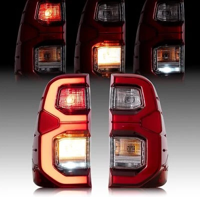 VLAND Full LED Tail Lights For Toyota Hilux 2015-2020 Red Lens Rear Lamps Pair - Image 1 of 4