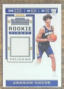 2019-20 Panini Contenders Jaxson Hayes Rookie Ticket Relic #RTS-JXH Pelicans - Picture 1 of 2