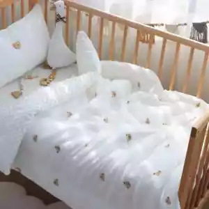 Nuevo Edredón Grueso Bordado Bebé Suave Edredón Infantil Cuna Manta con Relleno - Imagen 1 de 17