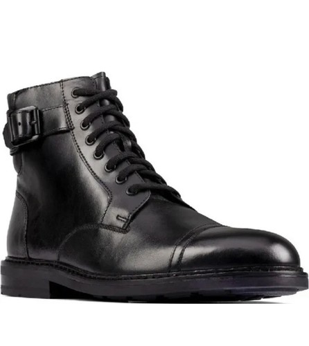 STIVALI CHELSEA CLARKS CLARKDALE HI UOMO PELLE NERA OXFORD TAGLIA UK 11 G EUR 46