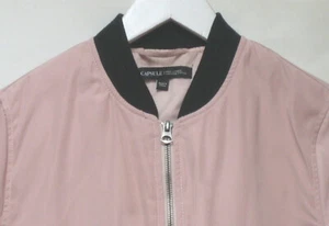 CAPSULE WOMENS DUSKY PINK PADDED POCKET BOMBER JACKET LINED UK12 EX CON - Picture 1 of 4
