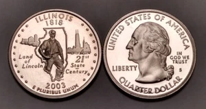 2003-S Illinois State Proof Quarter - 90% Silver Coin - Statehood - Picture 1 of 2