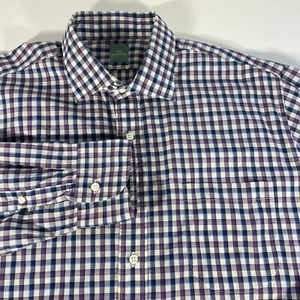 Sid Mashburn Shirt Men Large Purple Gingham Pocket Sport Casual Spread - Picture 1 of 6