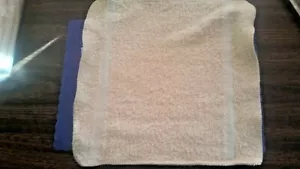 (TWO) BEIGE 12" x 12" BATHROOM WASH/FACE CLOTH POLY/COTTON 1LB GYMS/SPAS - Picture 1 of 3