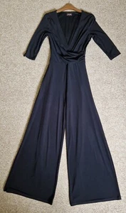 BN Phase Eight Slinky Black Evening Jumpsuit Sz 8 - Picture 1 of 4