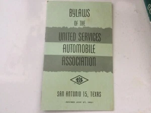 12 Page 1962 Pamphlet BYLAWS OF THE UNITED SERVICES AUTOMOBILE ASSOCIATION TEXAS - Picture 1 of 2