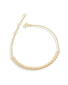 14K Gold 0,55 ct. echte Zargenfassung Diamanten Freundschaftsarmband feiner Schmuck - - Bild 1 von 8