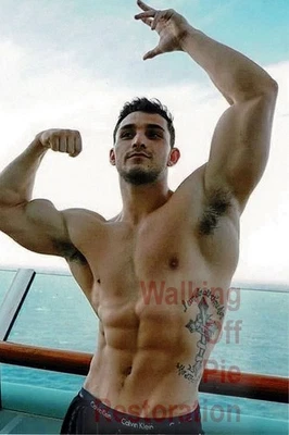 Muscular Jock flexing aboard cruise ship 4x6 reprint Gay Gentleman's Collection - Image 1 of 2