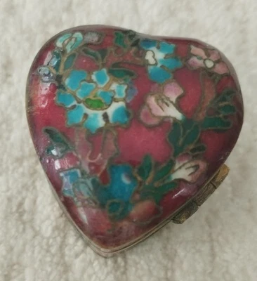 ANCIENNE PETITE BOITE, PILULIER MÉTAL, ÉMAILLÉE - Photo 1/4