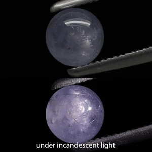 Unbeheizt 0,66ct 4,7mm Round Cab Natural Light Purple 4 Ray Star Sapphire, Burma - Bild 1 von 5