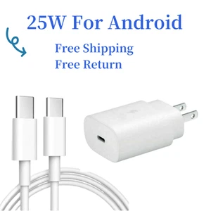 25W USB-C Super Fast Charger | 3FT Cable for Galaxy | 50% in 30 Min - Picture 1 of 9