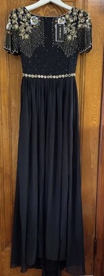 Maxi Vestido Virgos Lounge Lentejuelas Mangas Acampanadas Talla 4 Nuevo con Etiquetas Foto 1 de 4