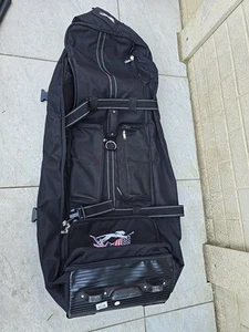Slazenger Golf Travel Bag Black W/gray Mesh - Picture 1 of 12