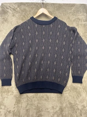 Vintage Jantzen Sweater Mens Large Geometric Knit Crewneck Pullover USA 90s - Image 1 of 4