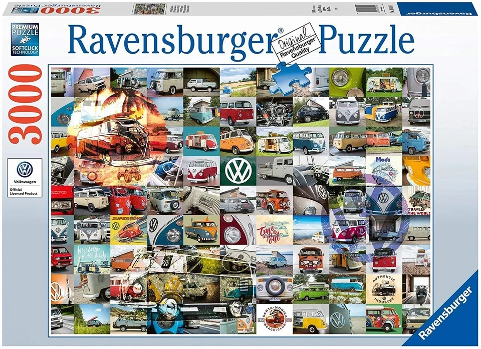 Ravensburger 3000 Piece Puzzle 99 VW CAMPERVAN MOMENTS  Volkswagen - Sealed - Image 1 of 1