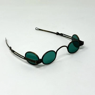 Rare Brass Double Lens 1850s Sunglasses/RailRoad/Protective Spectacles Steampunk - Image 1 of 4