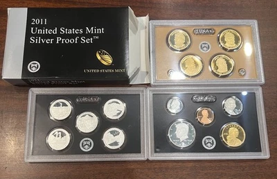 2011 Silver Proof Set – U.S. Mint – Complete w/ Box & COA – 1.35 oz Silver - Image 1 of 4