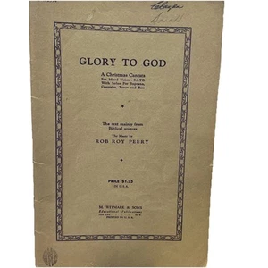 Glory To God ; A Christmas Cantata For Mixed Voices, SATB.. M.Sheet By Rob Roy - Picture 1 of 10