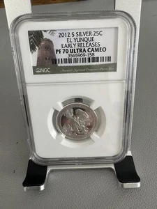 2012 S El Yunque SILVER PROOF Quarter, NGC PF70 ULTRA CAMEO Early Releases - Picture 1 of 2