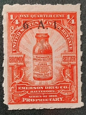 U.S.A MATCH AND MEDICINE STAMPS SCOTT RS280p, With Overprint 6.A.1. - Image 1 of 2