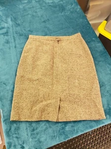 Casual Corner Womens Brown Wool Skirt Sz 10 Ladies Wool Blend Stretch Italy - Picture 1 of 8