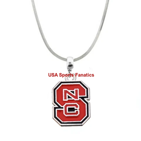 NC State Wolfpack Team Logo Pendant Necklace On A 925 Snake Chain Cover
