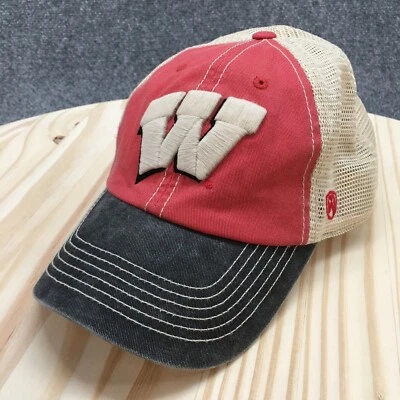 Wisconsin Badgers Top Of The World Trucker Hat Mens Red OS Embroidered Logo - Image 1 of 4