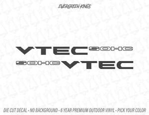 SOHC VTEC JDM Style Quarter Panel Decals for 92-00 Civic CRX EX HX VX EK EG EF