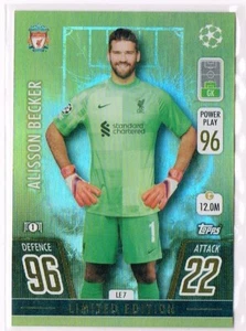 2021-22 Topps Match Attax UCL Limited Edition Gold Alisson Becker #LE7 MT 3008* - Picture 1 of 1