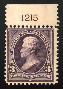 SCOTT #268 1895 US BRIEFMARKE DREI 3 CENT JACKSON POSTFRISCH OG MLHR #75 - Bild 1 von 2