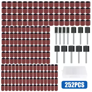252-teiliges Schleiftrommel-Set Schleifer Schleifhülsen Dorne für Dremel Rotationswerkzeug - Bild 1 von 9