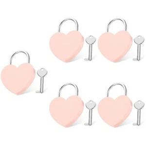 5 Pieces Herzschloss Fräulein Reisen Vorhängeschloss Mit Schlüssel - Bild 1 von 12