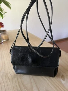 Vintage Ganson leather crossbody black Small - Picture 1 of 4
