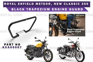 Royal Enfield "Black Trapezium Engine Guard Meteor & New Classic 350 Reborn" - Picture 1 of 7